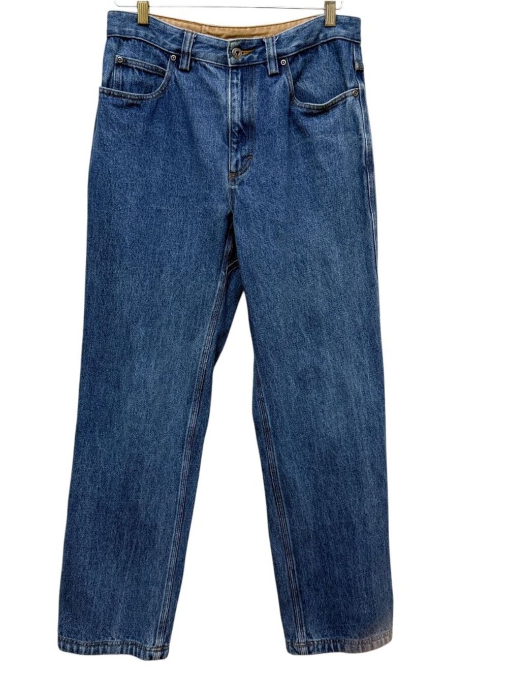 Duluth Trading Col Mens Jeans 32x32 Medium Wash Blue Denim Jeans Straight Leg